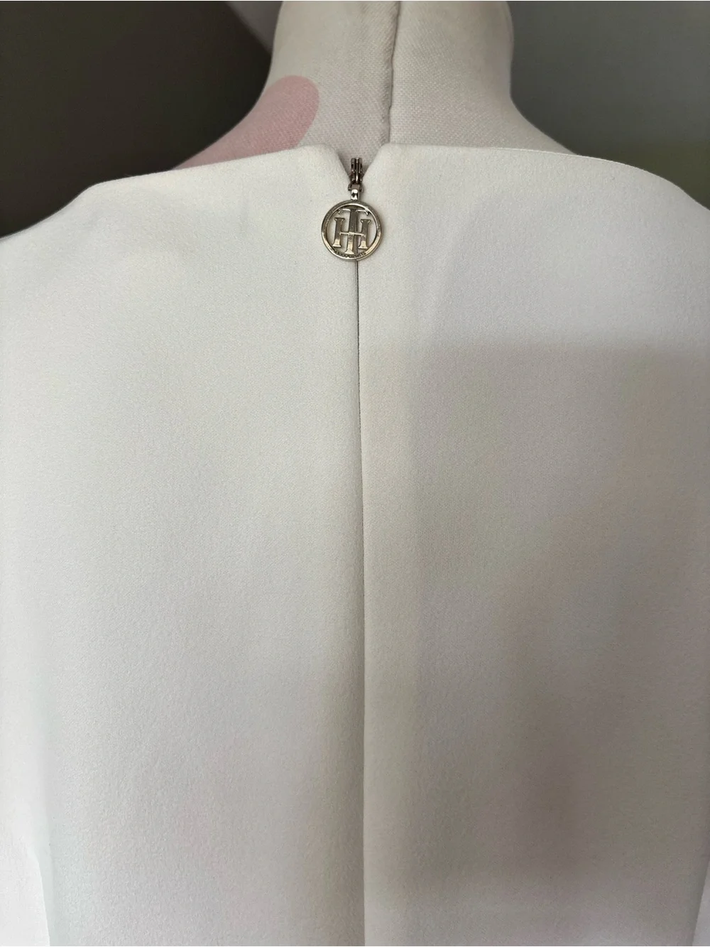 Tommy Hilfiger White Eyelet Sleeve Shift Dress - White - Size 14